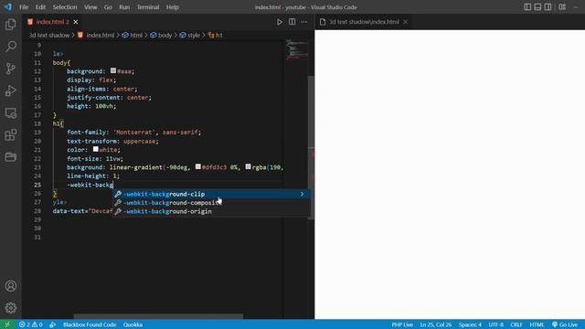 3D Text Effect Only CSS смотреть онлайн