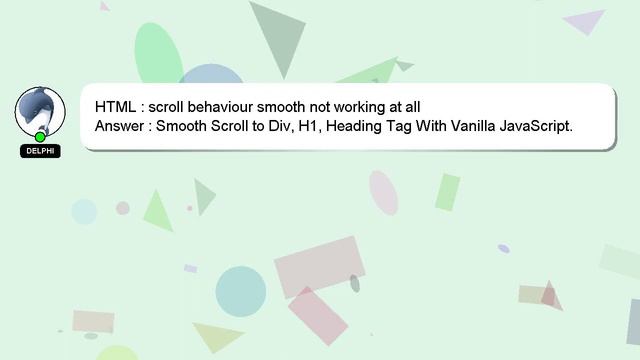 HTML : scroll behaviour smooth not working at all смотреть онлайн