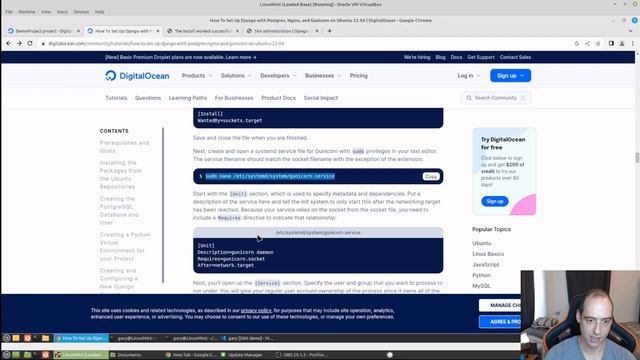PART 3: Configuting Postgres, Nginx and Gunicorn for a Django Website on Digital Ocean смотреть онлайн