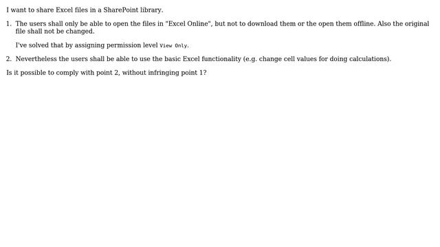 Sharepoint: Doing calculations in Excel Online with user permission "View Only" смотреть онлайн