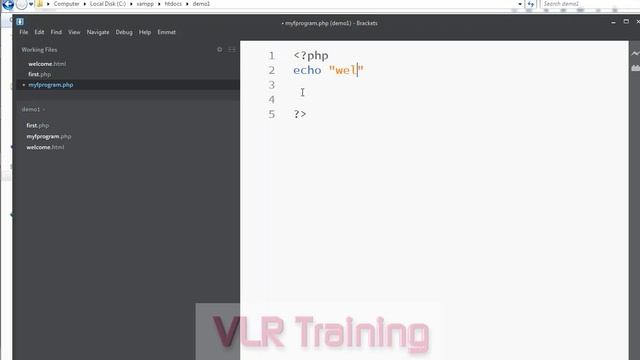 php syntax and first program and echo function In Telugu 05-vlr training смотреть онлайн
