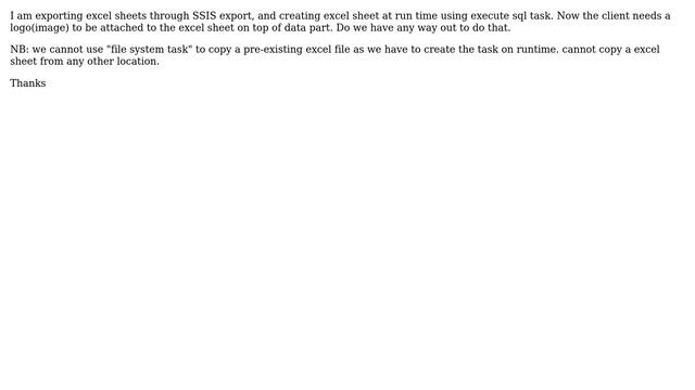 Databases: Adding Image to excel Export in SSIS смотреть онлайн