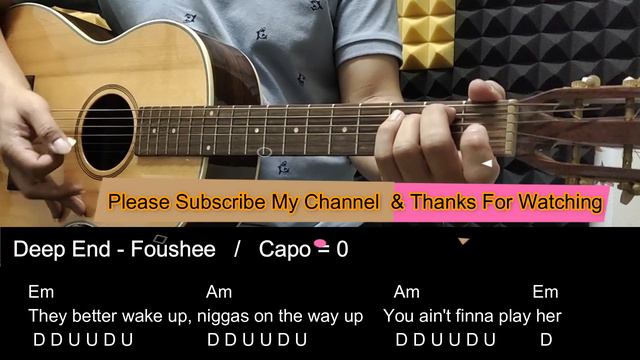 Deep End - Foushee Guitar Cover Tutorial with Chords / Lyrics смотреть онлайн