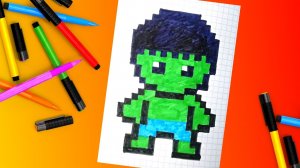 Как нарисовать Халка по клеточкам #пикселька #рисуемпоклеточкам