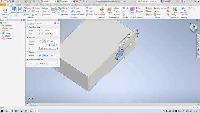 Autodesk Inventor 2021 : 3 : Advanced Extrusion смотреть онлайн