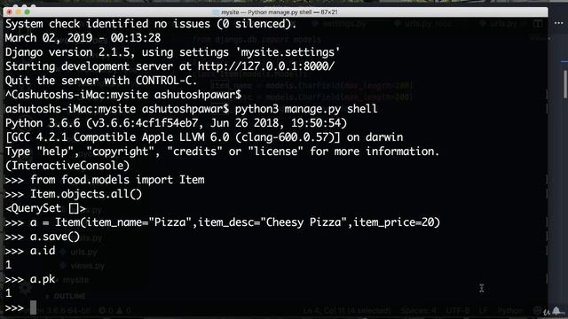 5 Database & Models In Django 4 Using The Interactive Shell смотреть онлайн