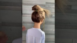 Высокий пучок. Низкий пучок. Пучок из хвоста. Причёска из хвоста. причёска за 5 минут