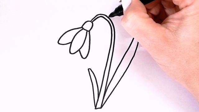 как нарисовать ПОДСНЕЖНИК легко!