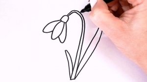 как нарисовать ПОДСНЕЖНИК легко!