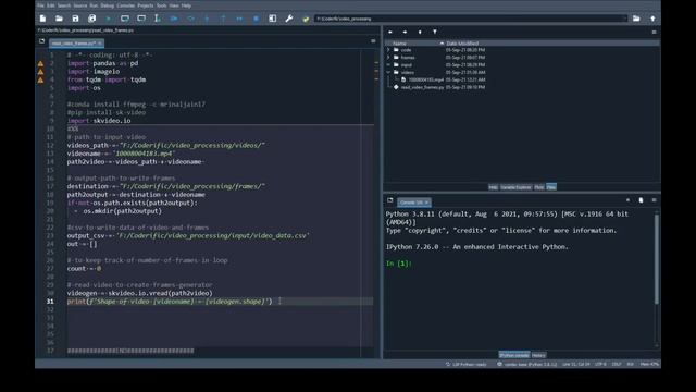 How to read .mp4 video and write frame images using skvideo.io library in Python - Part01 смотреть онлайн