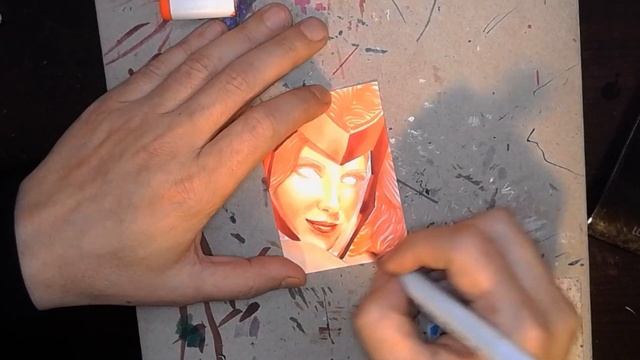 Drawing The Scarlet Witch Sketch Card смотреть онлайн