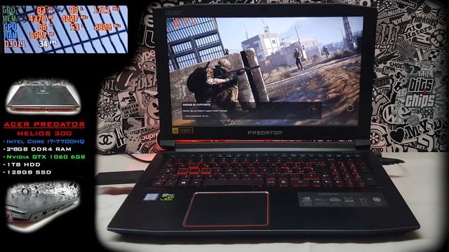 Acer Predator Helios 300 - Ghost Recon Wildlands benchmark (Core i7 7700HQ GTX 1060 6GB) смотреть онлайн