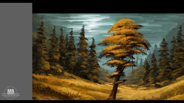 How to paint a Landscape and Trees - Photoshop Tutorial with the MA-Brushes (Part 3/3) смотреть онлайн