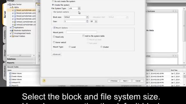 Veritas Operations Manager 6 0 Create volume and file system Create V смотреть онлайн