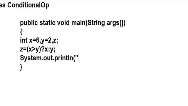 Conditional Operator ?: in java смотреть онлайн