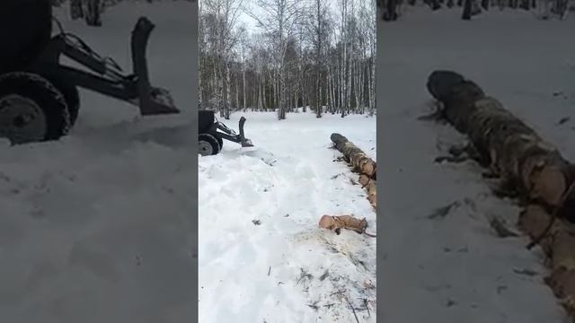 Лесной толкатель ЛНТ-1,8 на тракторе МТЗ-82 в работе. Производитель Леспромресурс г.Киров смотреть онлайн