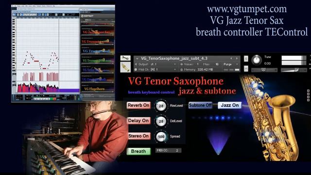 TEControl Breath controller and tenor sax Kontakt sample library vst brass and woodwind смотреть онлайн