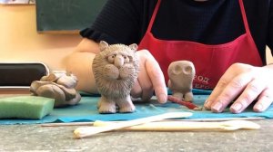 Лепка из глины "Лев"