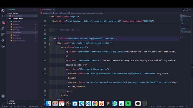 How to Create a Responsive Nft Landing Page with HTML and Tailwind CSS part-01 смотреть онлайн