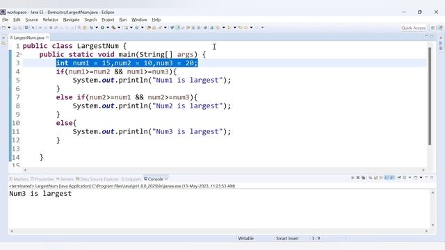 Find Largest Number In Java | Java Program To Find Largest Of Three Numbers | Ternary Operator смотреть онлайн