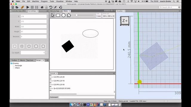 Universal Gcode Sender - Demo of new Designer Plugin смотреть онлайн