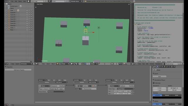 1st Person-Mouselook - Blender 3D Game Engine Tutorial смотреть онлайн