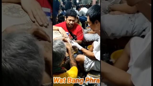 Tailand. Bangkok. Sak Yant. Wat Bang Phra. Tattoo festival 16.03.2019. смотреть онлайн