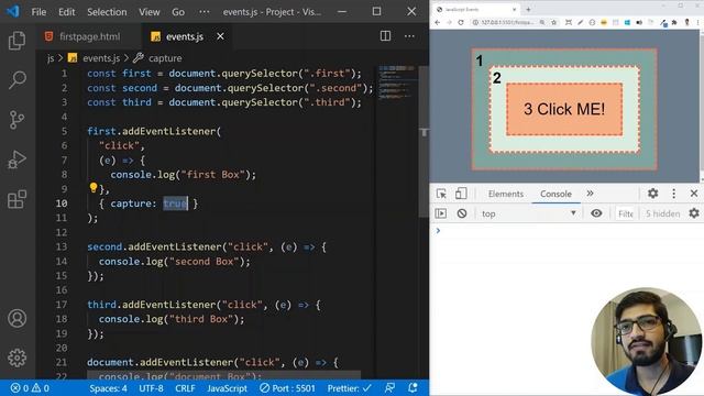 JavaScript Interview Event Listeners | Event Bubbling & Capturing | Propagation & Prevent Default смотреть онлайн