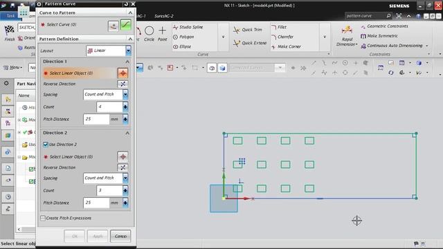 NX CAD Sketch Beginners Tutorial#7 | Pattern Curve (Linear Pattern, Circular Pattern & General) смотреть онлайн