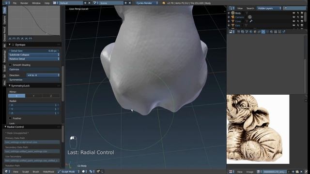 Скульптинг слона в Blender [без озвучки]. Часть 2. Dyntopo. смотреть онлайн