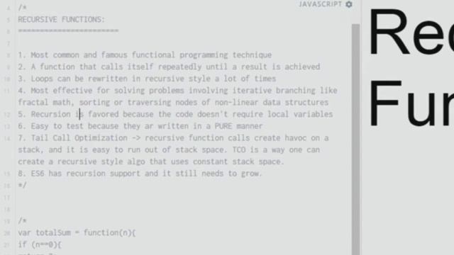 Functional JavaScript Programming 5 - Recursive Functions (WITH EXAMPLE) смотреть онлайн