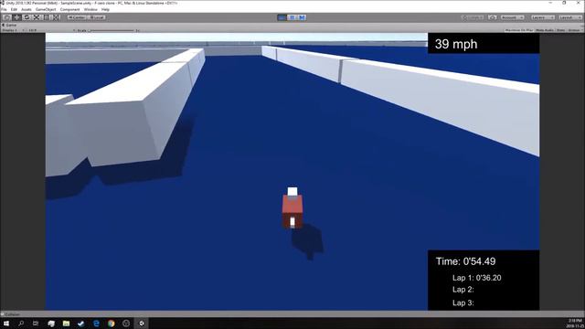 [Unity 3d] - Hovercraft racing game devlog 2: wall collision and lap timer смотреть онлайн