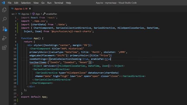 Zooming and Panning Options with React Charts of Syncfusion смотреть онлайн