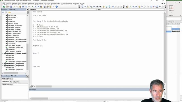 Macros en Microsoft Project - Extraer Información de Tareas (VBA) parte 1 ACTIVESELECTION DATEFORMA смотреть онлайн