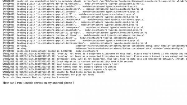 How to run docker inside chroot?