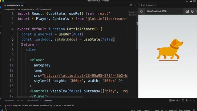 Easy! Lottie Animation Actions using React Hooks - Modern way to add Animation to iOS, react, Nextj смотреть онлайн