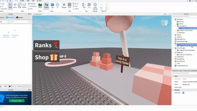 Как сделать simulator candy в ROBLOX STUDIO смотреть онлайн