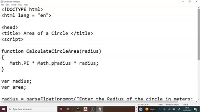 Programming Mathematics with JavaScript on Calculating the Area of a Circle (Step by Step) смотреть онлайн