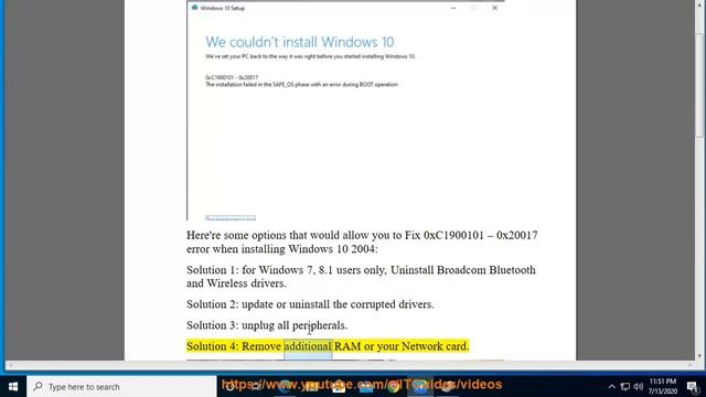 Fix 0xC1900101 – 0x20017 error when installing Windows 10 v2004 смотреть онлайн