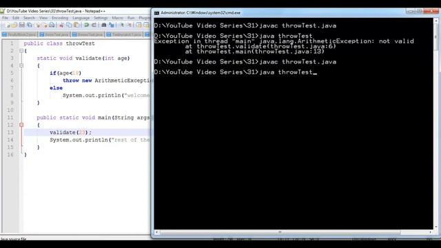 throw and throws in Exception Handling | Java Tutorial 33 for Beginners | Learn from Home 24*7 смотреть онлайн