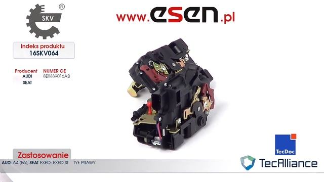 Centralny zamek Audi A4 Seat Exeo OE 8E0839016AB tył prawy смотреть онлайн