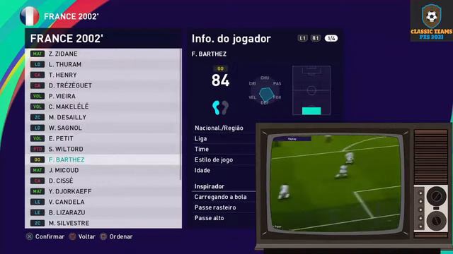 eFootball PES 2021 - FRANCE 2002 - World Cup 2002 - Classic Teams - Super Patch (PS4/PS5) смотреть онлайн