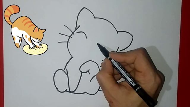 How to draw a cute cat for kids /Как нарисовать милого кота для детей смотреть онлайн