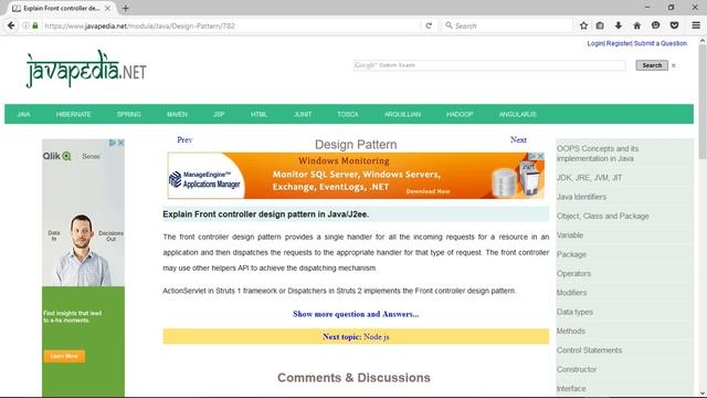 Explain Front controller design pattern in Java/J2ee.
| javapedia.net смотреть онлайн