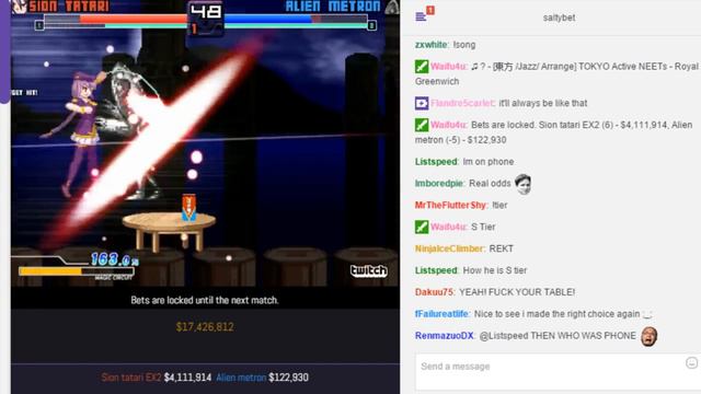 SaltyBet: Sion Tatari EX2 Vs. Alien Metron смотреть онлайн