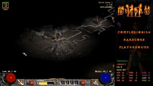 [D2 #01] Diablo 2 Completionist Hardcore Playthrough - Evil Beware! (Normal Act I) смотреть онлайн