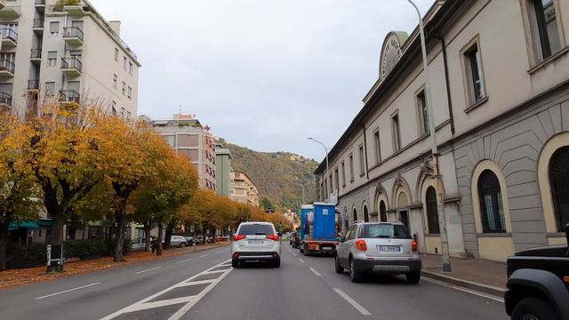Lake Como. Scenic Drive From Switzerland To Italy