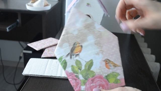 Весенний декор /DIY Скворечник из картона  /Поделка