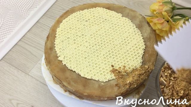 Декор Медовика / Шоколадные соты / Украшение торта / Простой декор смотреть онлайн