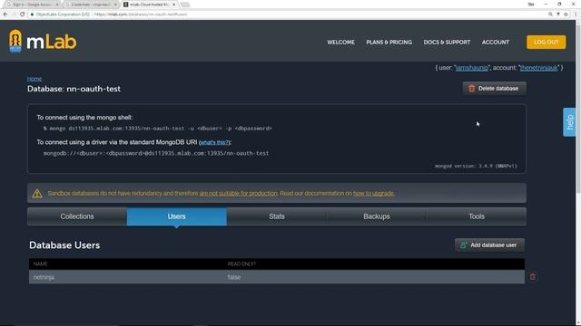 OAuth (Passport.js) Tutorial #10 - Creating a Database on mLab смотреть онлайн